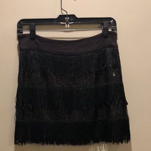 Fringe and sequin skirt
